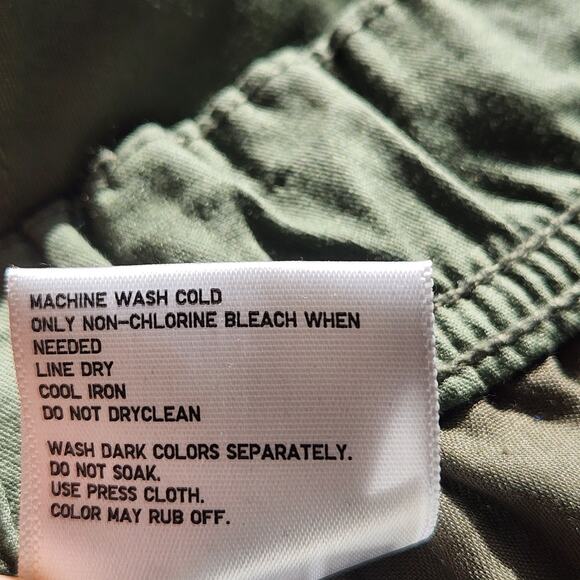 Uniqlo Cotton Pull On Relaxed Ankle Pants Tapered Leg Mens Large Green - Picture 6 of 12